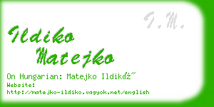 ildiko matejko business card